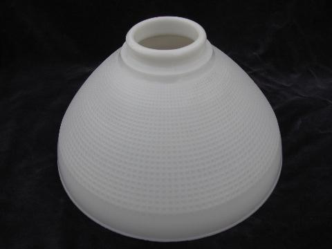 vintage white milk glass torchiere reflector, light diffuser lamp shade