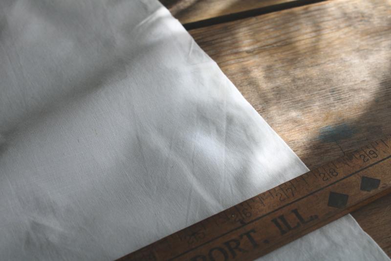 vintage whitework monogram embroidered cotton pillow sham or envelope bag for linens