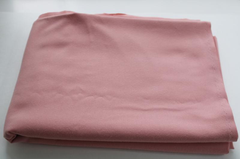 vintage winter weight wool flannel suiting fabric, tea rose pink solid color
