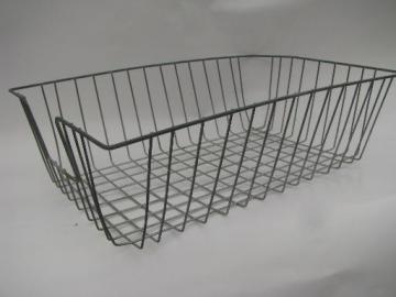 vintage wire basket for large size art paper, desk tray or work table storage