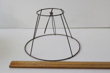vintage wire lampshade frame for small clip on bulb shade, boudoir lamp style