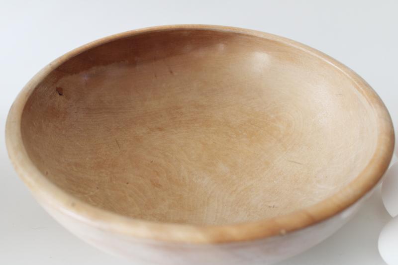 vintage wood bowl, modern farmhouse cottage kitchen simple plain wooden salad bowl 