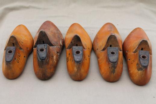 vintage wood feet, wooden foot shoe stretchers or cobbler's lasts for ...