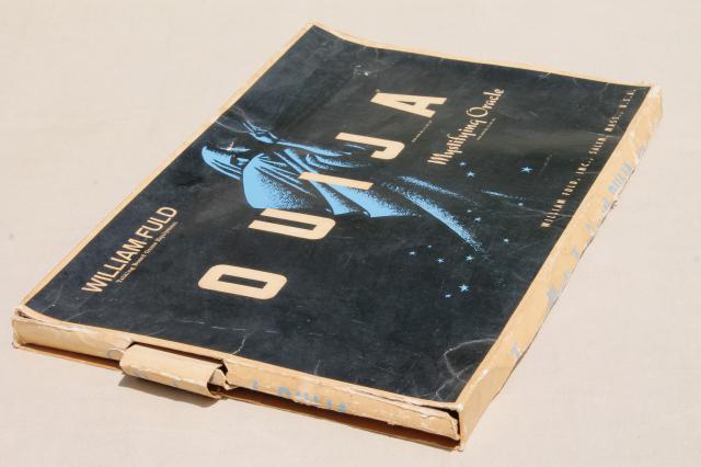 vintage wood hardboard Ouija board & planchette w/ original William Fuld game box