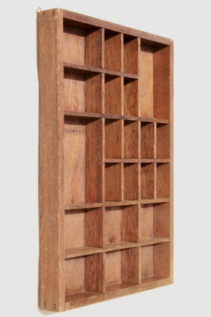 vintage wood shadowbox display case shelves for thimbles, miniatures, collectibles