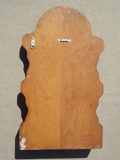 vintage wood spoon rack, country pine wall box spoon holder display