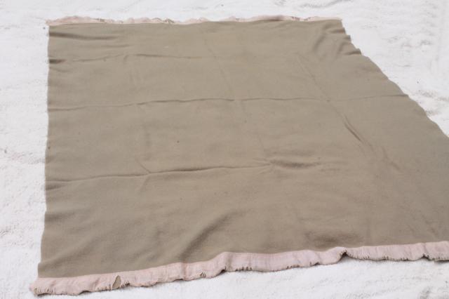 vintage wool blanket lot, primitive camp blankets or cutter fabric for rug making & sewing crafts
