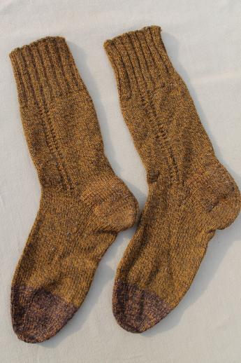 vintage wool & cotton boot socks, old-fashioned hiking socks & sport socks