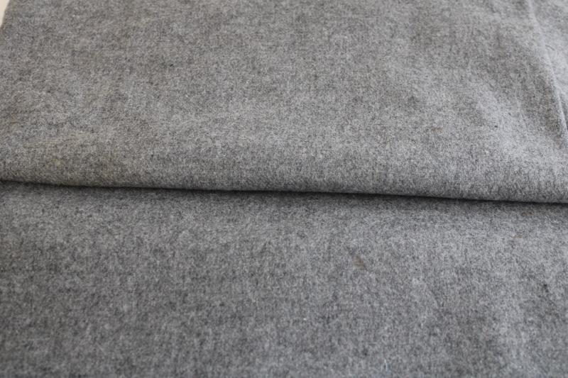 vintage wool fabric for sewing crafts or rug making, ash grey heather