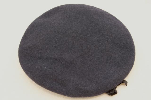 vintage wool uniform beret, Air Force blue men's beret, hat size 7 1/4