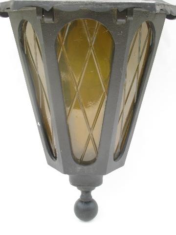 vintage wrought iron style hanging pendant lantern porch light, outdoor lamp