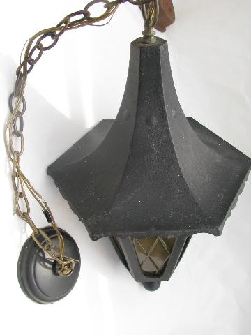 vintage wrought iron style hanging pendant lantern porch light, outdoor lamp