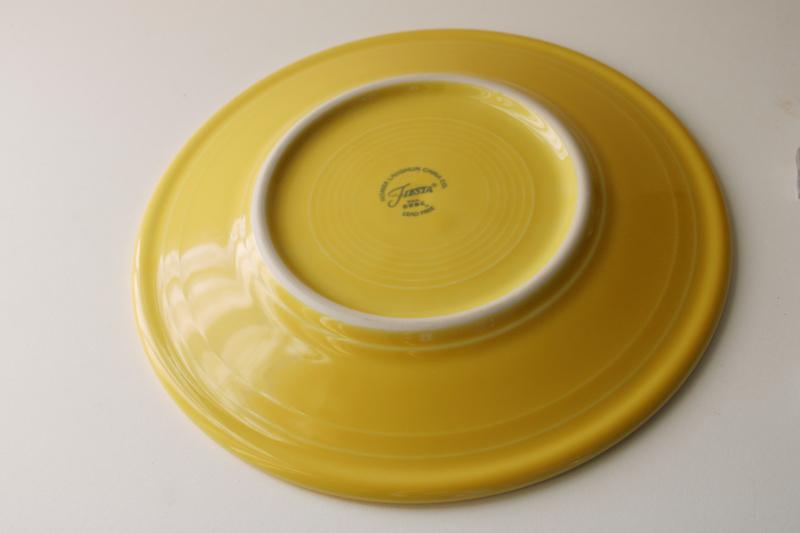 vintage yellow smiley happy face Fiesta Homer Laughlin pottery plate