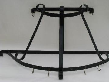 wall mount large iron pot rack for hanging kitchen pots and pans
