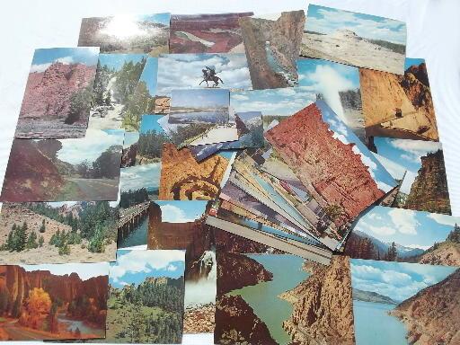 western road trip travel photo tourist souvenir postcards, vintage 50s, 60s, 70s