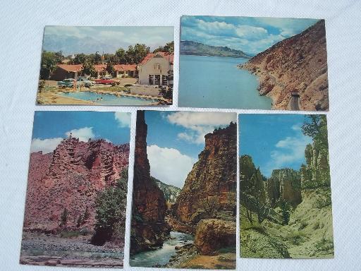 western road trip travel photo tourist souvenir postcards, vintage 50s, 60s, 70s