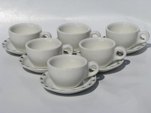 western steers or cows border vintage ironstone china coffee cups and saucers