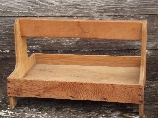 wood garden trug, old tool tote box or berry basket carrier, handmade
