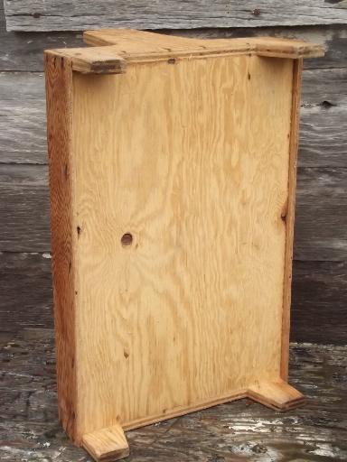 wood garden trug, old tool tote box or berry basket carrier, handmade