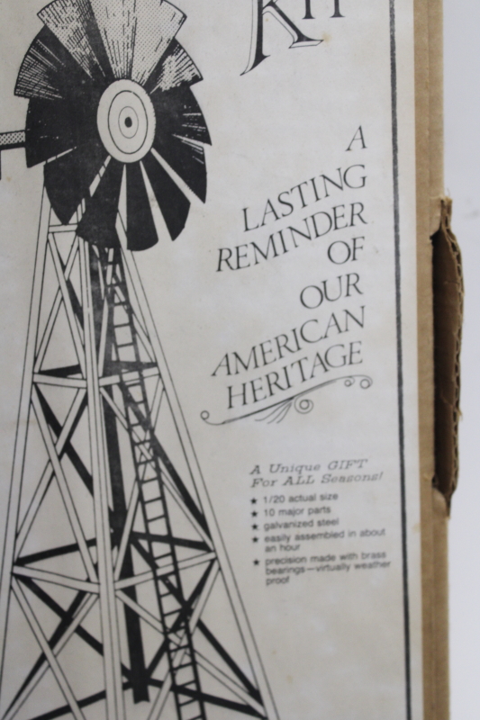 working model windmill galvanized metal, vintage kit complete w/ instructions