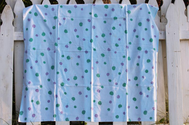 worn soft vintage cotton feedsack fabric, faded print, fruit like polka dots!