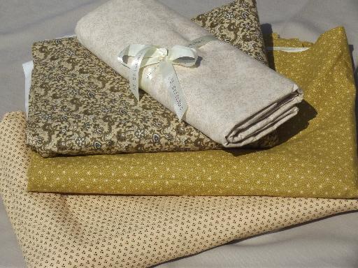 photo of 18 yds print cotton quilt fabric, quilting fabric lot shades of yellow gold  #1