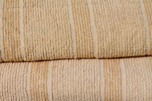 photo of  mid-century mod vintage cotton chenille bedspreads w/ retro gold stripes #7