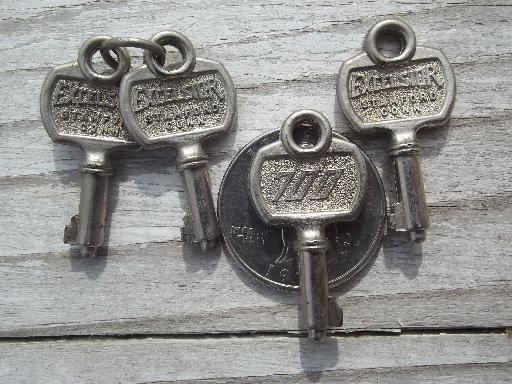 photo of  vintage luggage keys lot assorted old suitcase lock key collection  #2