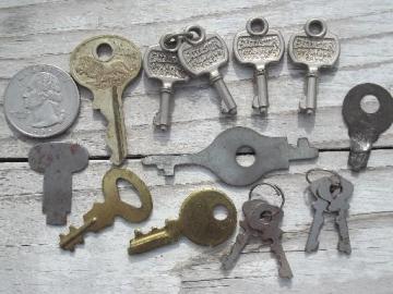 catalog photo of  vintage luggage keys lot assorted old suitcase lock key collection 