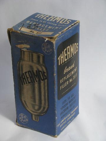 photo of 01B & 31F replacement glass Thermos bottle liners in original old boxes #3