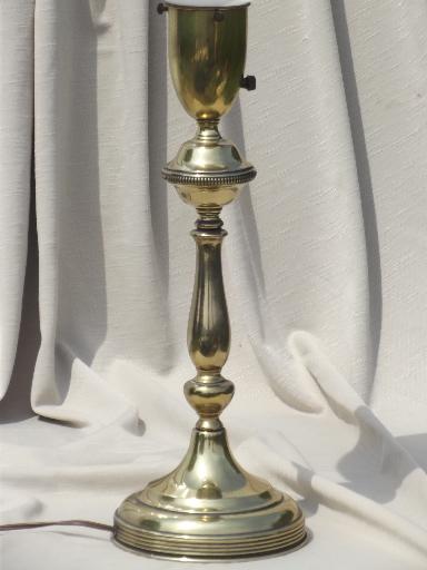 photo of 0s 50s vintage Rembrandt brass table lamp w/ white glass torchiere shade #2