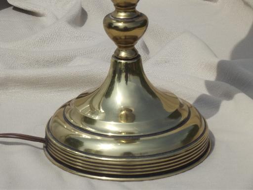 photo of 0s 50s vintage Rembrandt brass table lamp w/ white glass torchiere shade #4