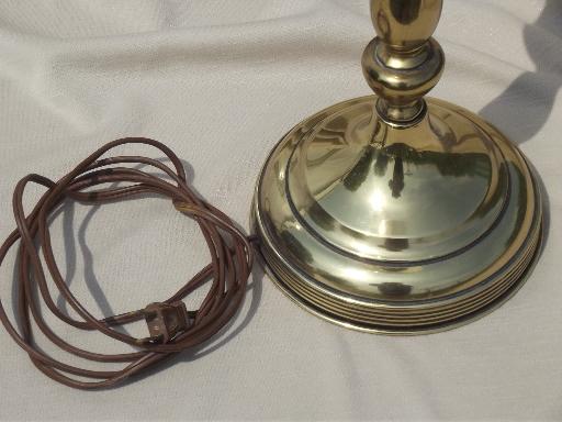 photo of 0s 50s vintage Rembrandt brass table lamp w/ white glass torchiere shade #5