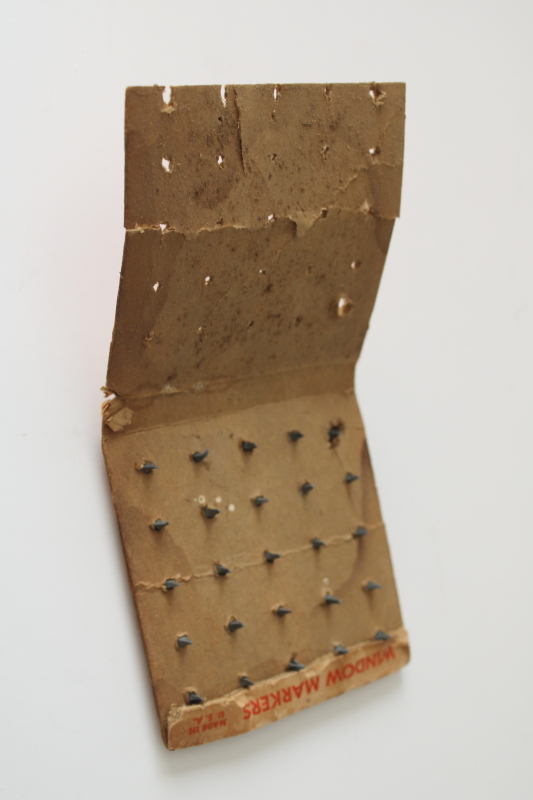 photo of 1 though 25 numbered tacks metal w/ embossed numbers, vintage window markers great old patina  #5