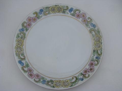 photo of 10 antique hand-painted china plates, art nouveau & art deco vintage flowers #8