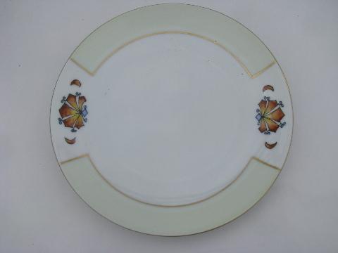 photo of 10 antique hand-painted china plates, art nouveau & art deco vintage flowers #9