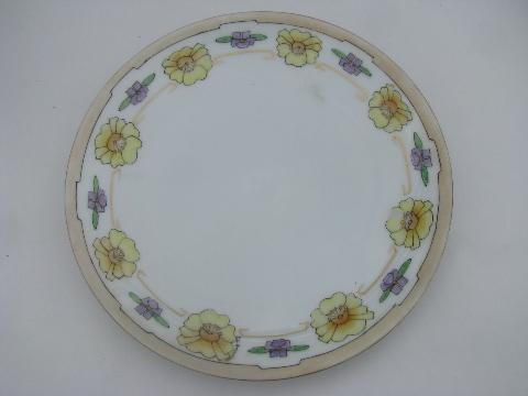 photo of 10 antique hand-painted china plates, art nouveau & art deco vintage flowers #10