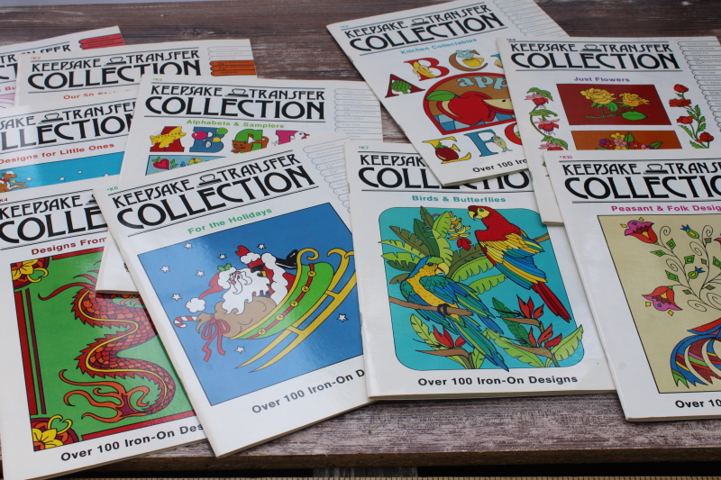 photo of 10 books set Keepsake iron on transfers, huge variety of vintage designs for embroidery or painting  #1