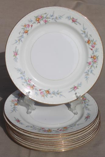 photo of 10 dinner plates, vintage Homer Laughlin china Cashmere floral Eggshell Georgian #1