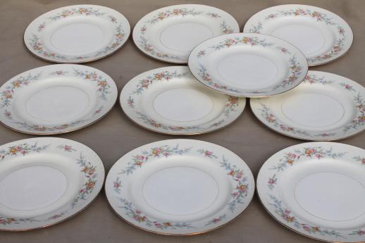 photo of 10 dinner plates, vintage Homer Laughlin china Cashmere floral Eggshell Georgian #2