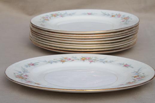 photo of 10 dinner plates, vintage Homer Laughlin china Cashmere floral Eggshell Georgian #3