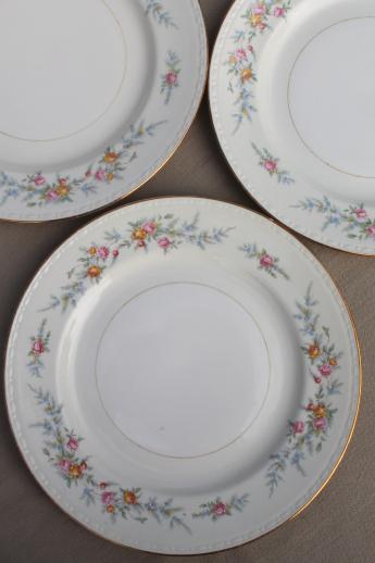 photo of 10 dinner plates, vintage Homer Laughlin china Cashmere floral Eggshell Georgian #4