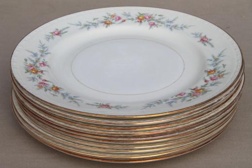 photo of 10 dinner plates, vintage Homer Laughlin china Cashmere floral Eggshell Georgian #6