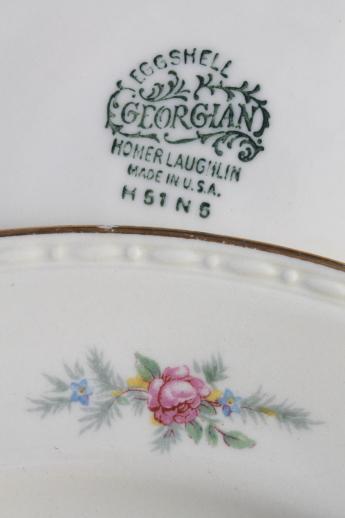 photo of 10 dinner plates, vintage Homer Laughlin china Cashmere floral Eggshell Georgian #8
