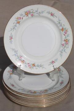 catalog photo of 10 dinner plates, vintage Homer Laughlin china Cashmere floral Eggshell Georgian