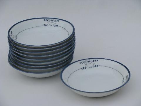 photo of 10 hand-painted blue & white bowls,vintage Hutschenreuther - Bavaria china #1