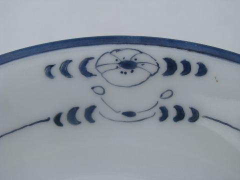 photo of 10 hand-painted blue & white bowls,vintage Hutschenreuther - Bavaria china #3