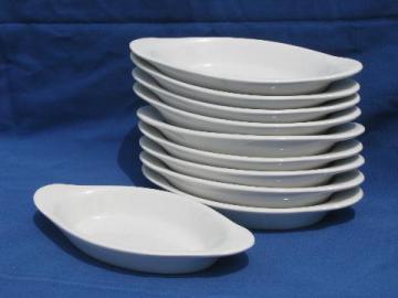 catalog photo of 10 individual gratins, old oven proof ironstone china oval gratin pans