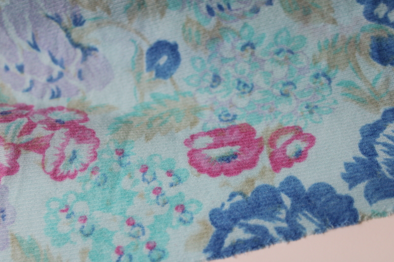photo of 10+ yards 70s 80s vintage floral print poly soft brushed light floaty fabric for retro lingerie #2