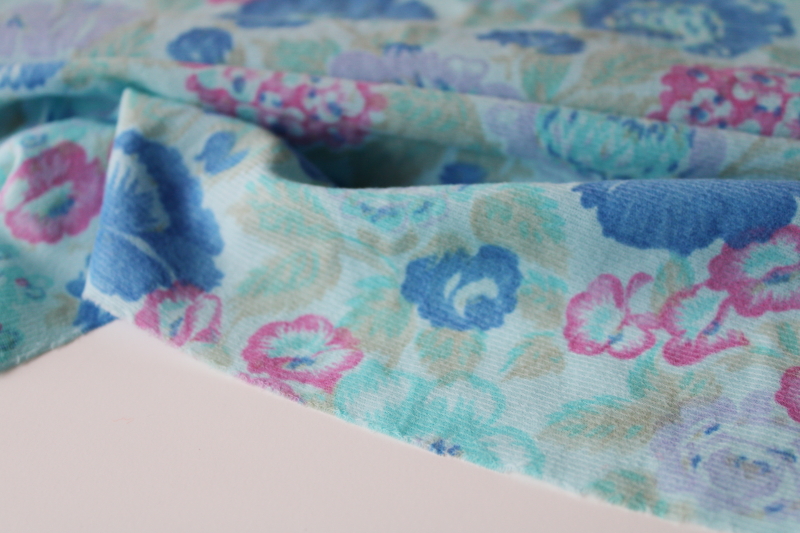 photo of 10+ yards 70s 80s vintage floral print poly soft brushed light floaty fabric for retro lingerie #4